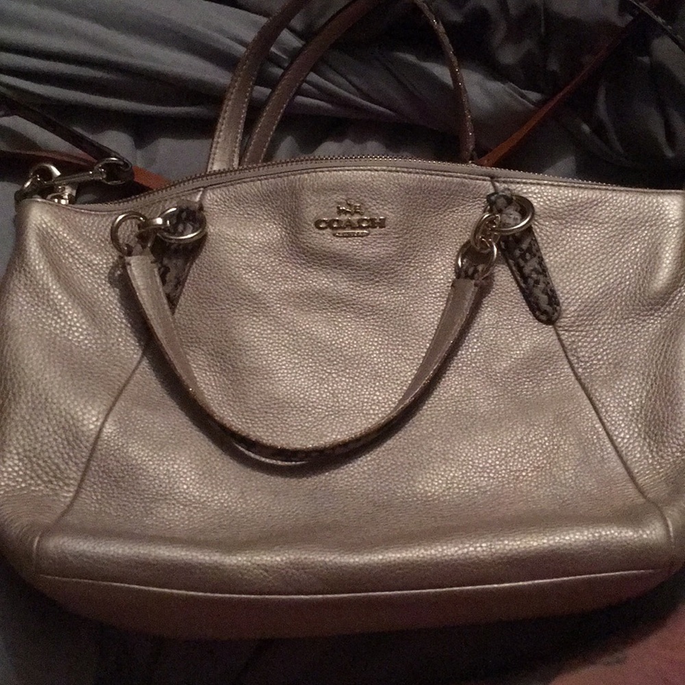 ONE DAY SALE Coach gold champagne metallic purse